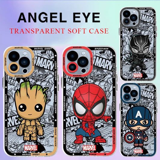 Cartoon Marvel Cover Phone Case for iPhone 15 Plus 14 Pro 12 Mini 13 Pro Max