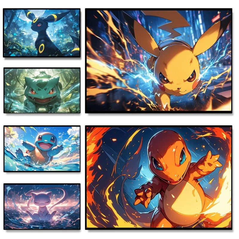 Pokemon Canvas Printed Wall Art Unframed